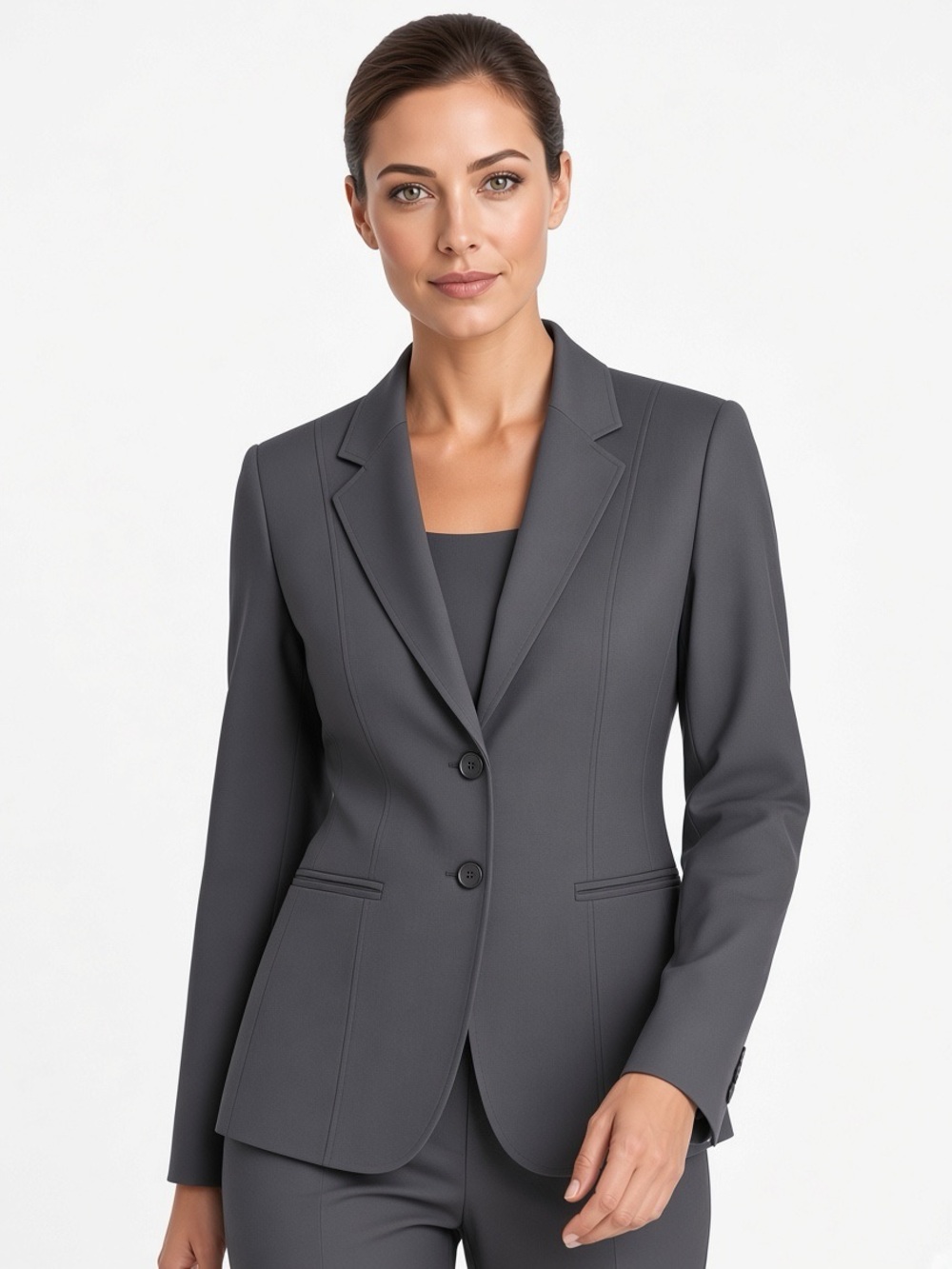 Talbots Charcoal Gray Tailored Blazer Wool Blend Made in Japan